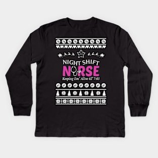 Merry Christmas Nurse Kids Long Sleeve T-Shirt